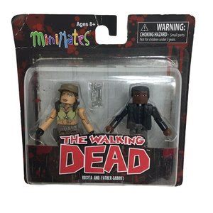 The Walking Dead Minimates Series 8 Rosita And Father Gabriel Mini Figures New